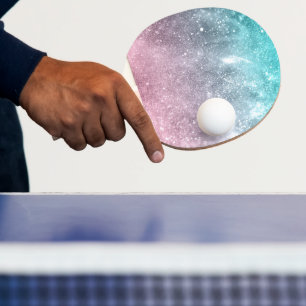 Aqua Blue Pink ombre Sea Galaxy abstrakt Tischtennis Schläger