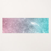 Aqua Blue Pink ombre Sea Galaxy abstrakt Yogamatte (Vorderseite (Horizontal))