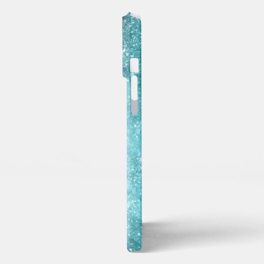 Aqua Blue Pink Sea Galaxy abstrakt Monogram iPhone Hülle (Linke Seite)