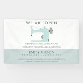 AQUA BLUE PINK SEWING MACHINE TAILOR ÖFFNEN BANNER (Horizontal)