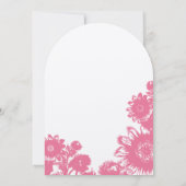 Aqua Blue & Pink Vintage Blume Hochzeit Einladung (Rückseite)