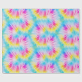 Aqua Blue Pink Yellow Red Gefärbte Krawatte Geschenkpapier (Flach)