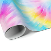 Aqua Blue Pink Yellow Red Gefärbte Krawatte Geschenkpapier (Rolleneckpunkt)