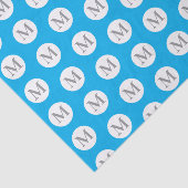 Aqua Blue Polka Dot Monogram Seidenpapier (Ausschnitt)