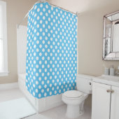 Aqua Blue Polka Dot Pattern Duschvorhang (Beispiel)