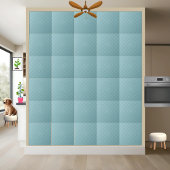 Aqua Blue Polka Dot - Retro White Dotter Fliese