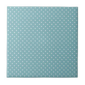 Aqua Blue Polka Dot - Retro White Dotter Fliese (Vorderseite)
