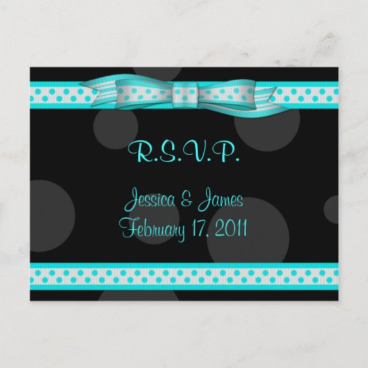 Aqua Blue Polka Dot Ribbon UAWG Postkarte (Vorderseite)