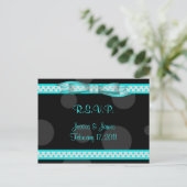 Aqua Blue Polka Dot Ribbon UAWG Postkarte (Stehend Vorderseite)