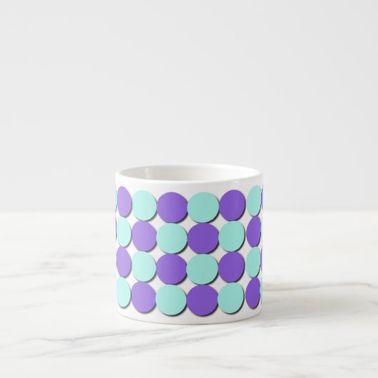 Aqua & Blue Polka Dots Espressotasse (Vorderseite)