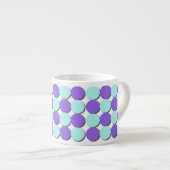 Aqua & Blue Polka Dots Espressotasse (Vorderseite Rechts)
