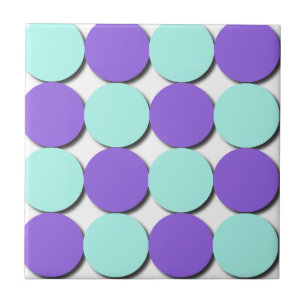 Aqua & Blue Polka Dots Fliese