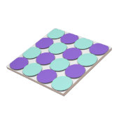 Aqua & Blue Polka Dots Fliese (Seite)