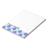 Aqua & Blue Polka Dots Notizblock (Rotiert)