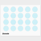 Aqua Blue Polka Dots Runder Aufkleber (Blatt)