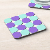Aqua & Blue Polka Dots Untersetzer (Linke Seite)