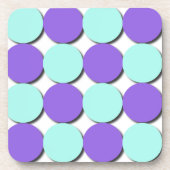Aqua & Blue Polka Dots Untersetzer (Vorderseite)