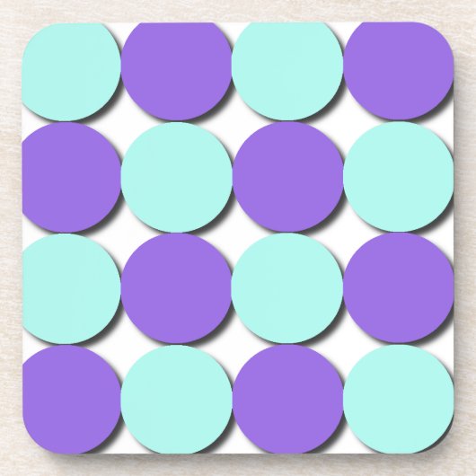 Aqua & Blue Polka Dots Untersetzer (Vorderseite)