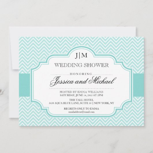 Aqua Blue Polterabend Einladungen (Vorderseite)