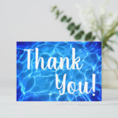 Aqua Blue Pool Foto Dankeskarte (Stehend Vorderseite)