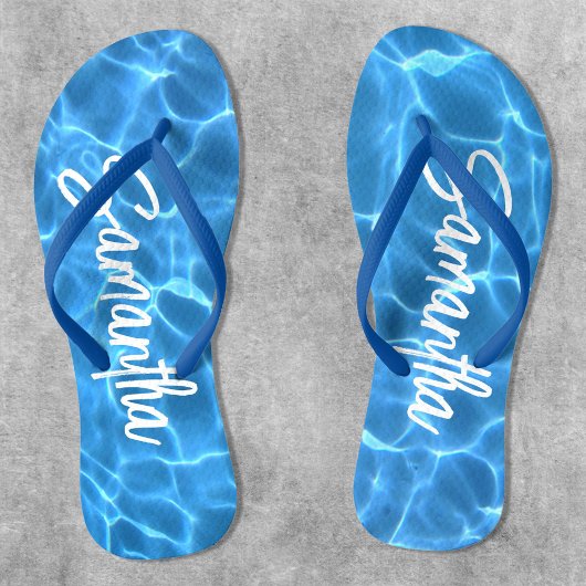Aqua Blue Pool Foto Personalisiert Badesandalen