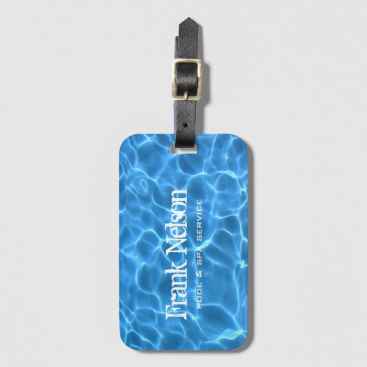 Aqua Blue Pool Gepäckanhänger (Vorderseite Vertikal)