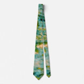 Aqua Blue Pool Impressionen Mit Monogramm Krawatte (Vorderseite)