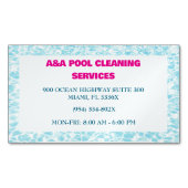 Aqua Blue Pool Instandhaltung Magnetische Visitenkarte (Vorderseite)