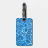 Aqua Blue Pool Wasser Behalten Ruhe und Schwimmen  Gepäckanhänger (Rückseite vertikal)