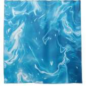 Aqua Blue Pool Water Muster Duschvorhang (Vorderseite)