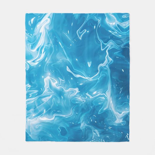 Aqua Blue Pool Water Muster Fleecedecke (Vorderseite)