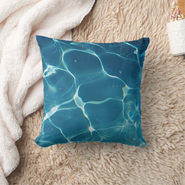 Aqua Blue Pool Water Muster Kissen (Decke)