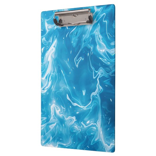 Aqua Blue Pool Water Muster Klemmbrett (Links)