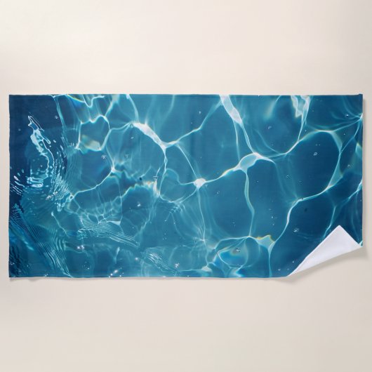 Aqua Blue Pool Water Muster Strandtuch (Vorderseite)