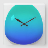Aqua Blue Quadratische Wanduhr (Vorderseite)