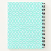 Aqua Blue Quatrefoil Muster Personalisiertes Noteb Notizblock (Rückseite)