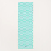 Aqua Blue Quatrefoil Pattern Personalisiert Yogamatte (Vorderseite)