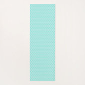 Aqua Blue Quatrefoil Pattern Personalisiert Yogamatte (Rückseite)