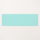 Aqua Blue Quatrefoil Pattern Personalisiert Yogamatte (Vorderseite (Horizontal))