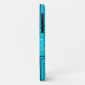 Aqua Blue Retro Kariert Art Muster Handy Case (Hinten/Links)