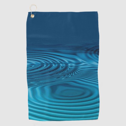 Aqua Blue Ripples Golfhandtuch (Vorderseite)