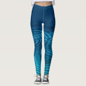 Aqua Blue Ripples Leggings (Vorderseite)