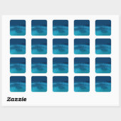 Aqua Blue Ripples Quadratischer Aufkleber (Blatt)