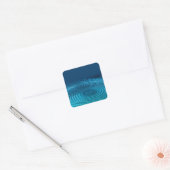Aqua Blue Ripples Quadratischer Aufkleber (Umschlag)