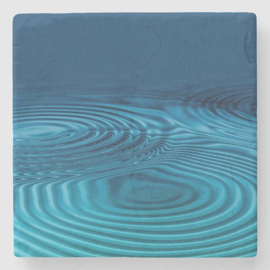 Aqua Blue Ripples Steinuntersetzer (Vorderseite)