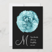 Aqua Blue Rose Hochzeitsvorlage Einladung (Rückseite)