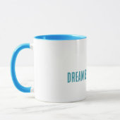 Aqua Blue Rose Rust Goldener Traum Schmetterling Tasse (Links)