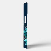 Aqua Blue Rose Sparkle Bouquet Monogram Case Mate (Rückseite / Rechts)