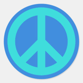 Aqua Blue Runder Aufkleber