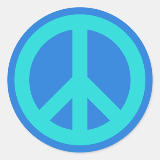 Aqua Blue Runder Aufkleber (Vorderseite)